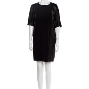 VINCE. Black Shift T-Shirt Dress with side Pockets